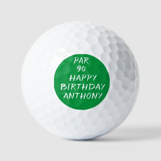 Balles De Golf Anniversaire Golfer Funny 90e heureux papa Par (Recto)