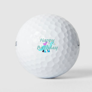 Balles De Golf Annonce de dinosaure de couleur bleu ciel vert rou