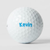 Balles De Golf Aqua Blue Kevin Nom, (Recto)
