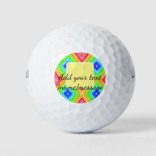 Balles De Golf Aquarelle arc-en-ciel ajoutez nom texte message pe