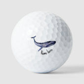 Balles De Golf Aquarelle Baleine bleue (Recto)