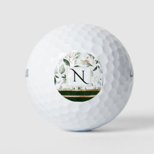 Balles De Golf Aquarelle botanique florale Parties scintillant or