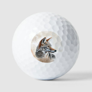 Balles De Golf Aquarelle Coyote Pays Cottagecore Russe Imprimer