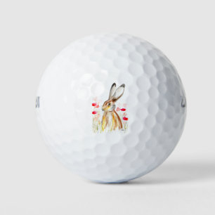 Balles De Golf Aquarelle de lièvre Easter Rabbit Animal Rustique 