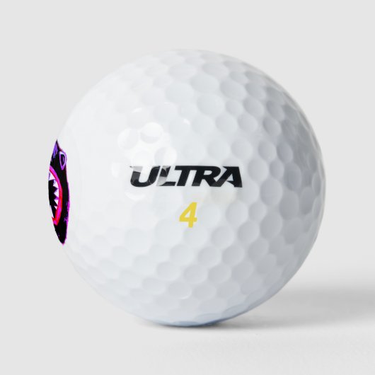 Balles De Golf Aquarelle de requin rose violet illustration (Logo)