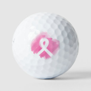 Balles De Golf Aquarelle du ruban de sensibilisation au cancer du