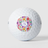 Balles De Golf Aquarelle Florale Boules de golf personnalisées (Devant)