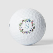 Balles De Golf Aquarelle florale monogramme (Devant)