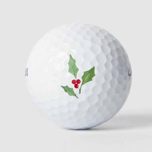 Balles De Golf Aquarelle Holly Sprig 2 (Devant)