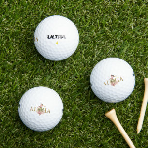 Balles De Golf Aquarelle Hula Girl Aloha Hawaii Golf Balls