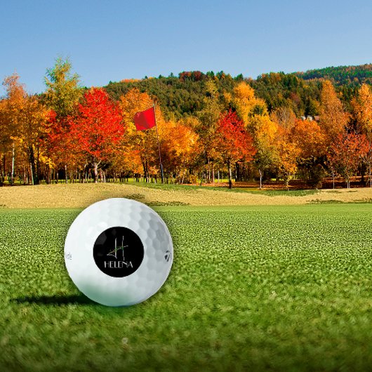 Balles De Golf Aquarelle initiale H noir