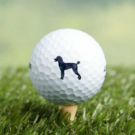 Balles De Golf Aquarelle noire de caniche Silhouette (T-shirt Insitu)