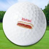 Balles De Golf Aquarelle personnalisée Hot Dog avec Ketchup