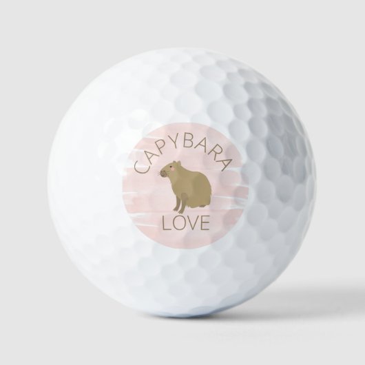 Balles De Golf Aquarelle rose fille Capybara Kawaii (Recto)
