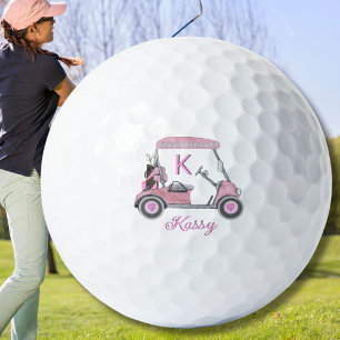 Balles De Golf Aquarelle rose Personnalisée Panier Sassy Kassy