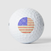 Balles De Golf Aquarelle rustique USA drapeau américain (Devant)