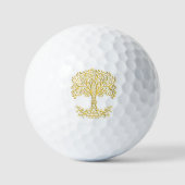 Balles De Golf Arbre Celtique Jaune (Recto)