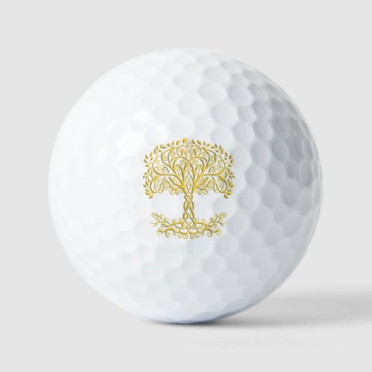 Balles De Golf Arbre Celtique Jaune (Recto)