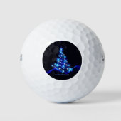 Balles De Golf arbre de Noël stylisé SlipperyJoe bleu brillant s (Devant)