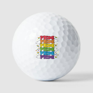 Balles De Golf Arc-en-ciel, Coeurs et Nuages - Fierté répétée