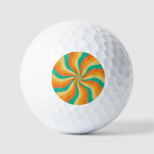 Balles De Golf Arrière - plan coloré Retro les années 70 Sunburst