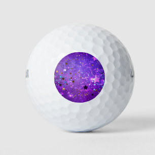 Balles De Golf Arrière - plan de feuille violet avec étoiles