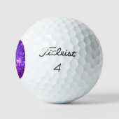 Balles De Golf Arrière - plan de feuille violet avec étoiles (Logo)