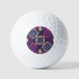 Balles De Golf Arrière - plan géométrique tribal, primitif.