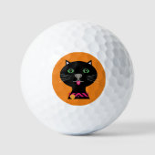 Balles De Golf Arrière - plan orange chat Kitty (Recto)