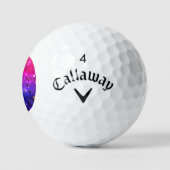 Balles De Golf Arrière - plan rose brillant (Logo)