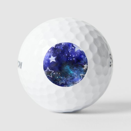 Balles De Golf Arrière - plan spatial avec étoiles (Recto)