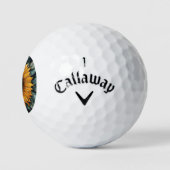 Balles De Golf Art botanique de tournesol complexe (Logo)