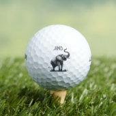 Balles De Golf Art de monogramme d'animal éléphant (T-shirt Insitu)