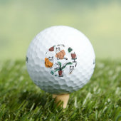 Balles De Golf Art de trait dessin chats et fleurs (T-shirt Insitu)