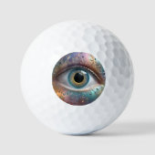 Balles De Golf Art Fractal Blue Eyeball, (Recto)