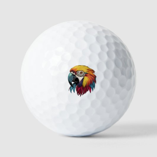 Balles De Golf Art numérique Macaw dynamique - Faune tropicale (Recto)