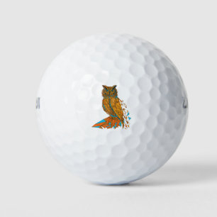 Balles De Golf Artsy esthétique de la Chouette géométrique