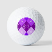 Balles De Golf Arygle pourpre avec pointillage blanc (Recto)