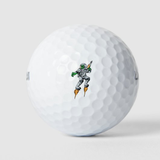 Balles De Golf Astronaute Alien Sci-Fi Espace Ufo (Devant)