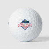 Balles De Golf Atlanta Georgia United States Retro Skyline (Devant)