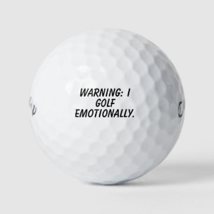Balles De Golf 'Attention : Je joue au golf émotionnellement' Cad