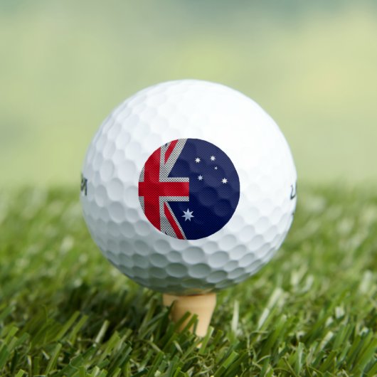 Balles De Golf Australia Flag Design in Carbon Chrome Styles (T-shirt Insitu)