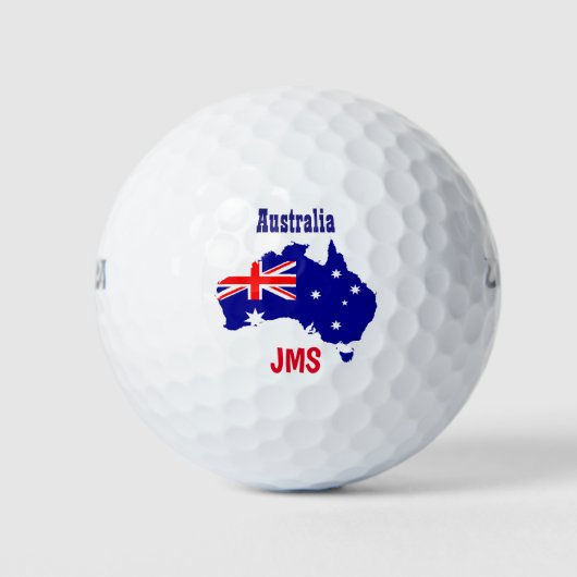 Balles De Golf Australie Carte du Drapeau Australien Monogramme I (Devant)