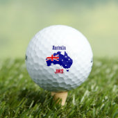 Balles De Golf Australie Carte du Drapeau Australien Monogramme I (T-shirt Insitu)
