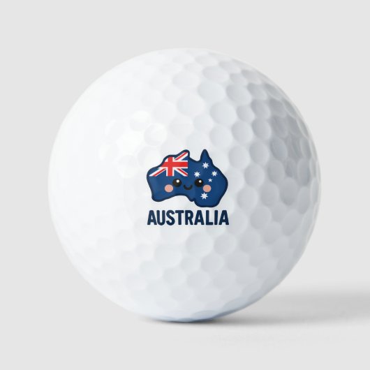 Balles De Golf Australie Kawaii Fusion - Bold & Adorable (Recto)