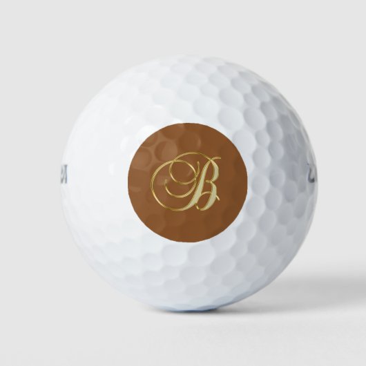 Balles De Golf B monogramme orné or (Devant)