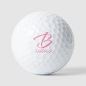 Balles De Golf B Monogramme rose personnalisé (Recto)