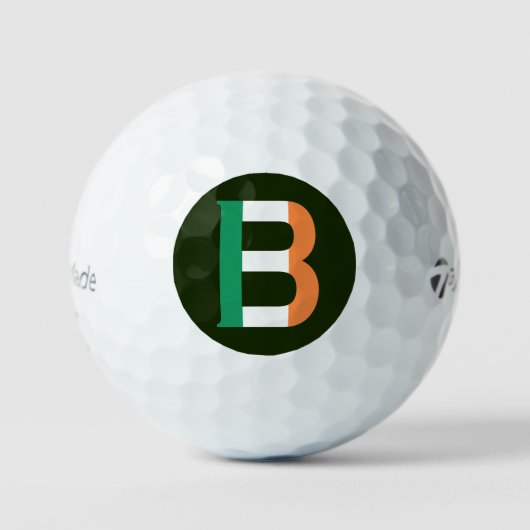 Balles De Golf B Monogramme superposé sur le drapeau irlandais tm (Recto)