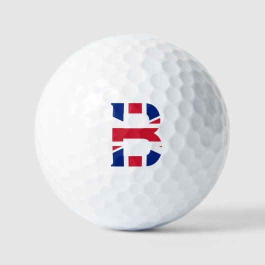 Balles De Golf B Monogramme superposé sur Union Jack Flag via gbc (Recto)