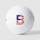 Balles De Golf B Monogramme superposé sur USA Drapeau ssf gbcnt (Recto)
